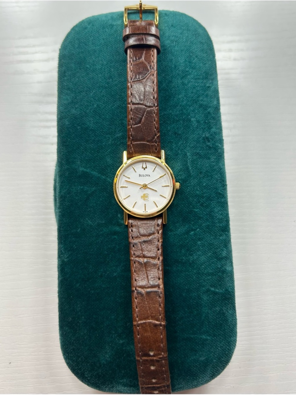 RARE VINTAGE Bulova Gold and Leather Watch